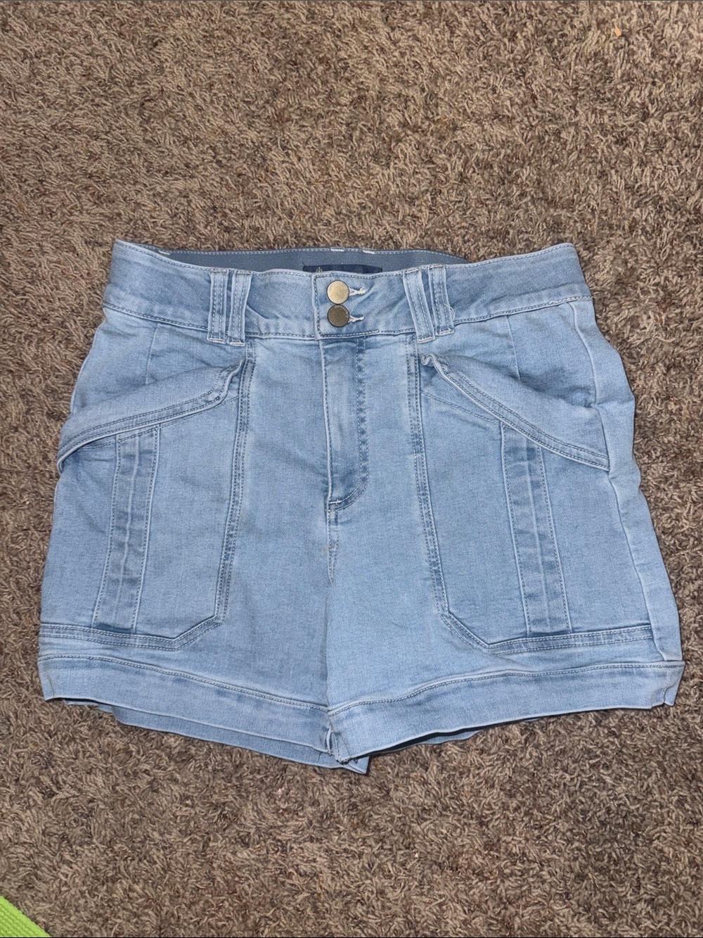 Democracy Light Blue High-Rise Denim Shorts